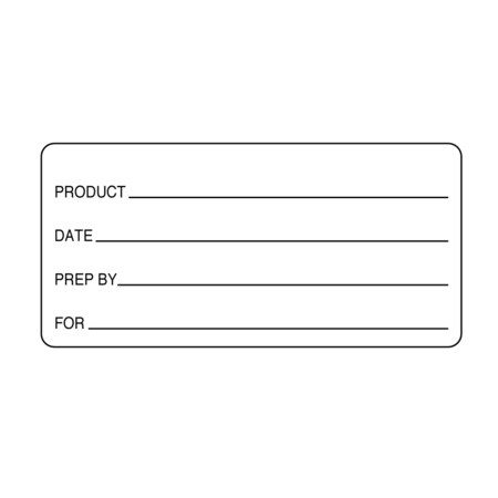Nevs Dissolvable Labels - Product/Date/Prep By/For 1-15/16 x 4" D-3081W